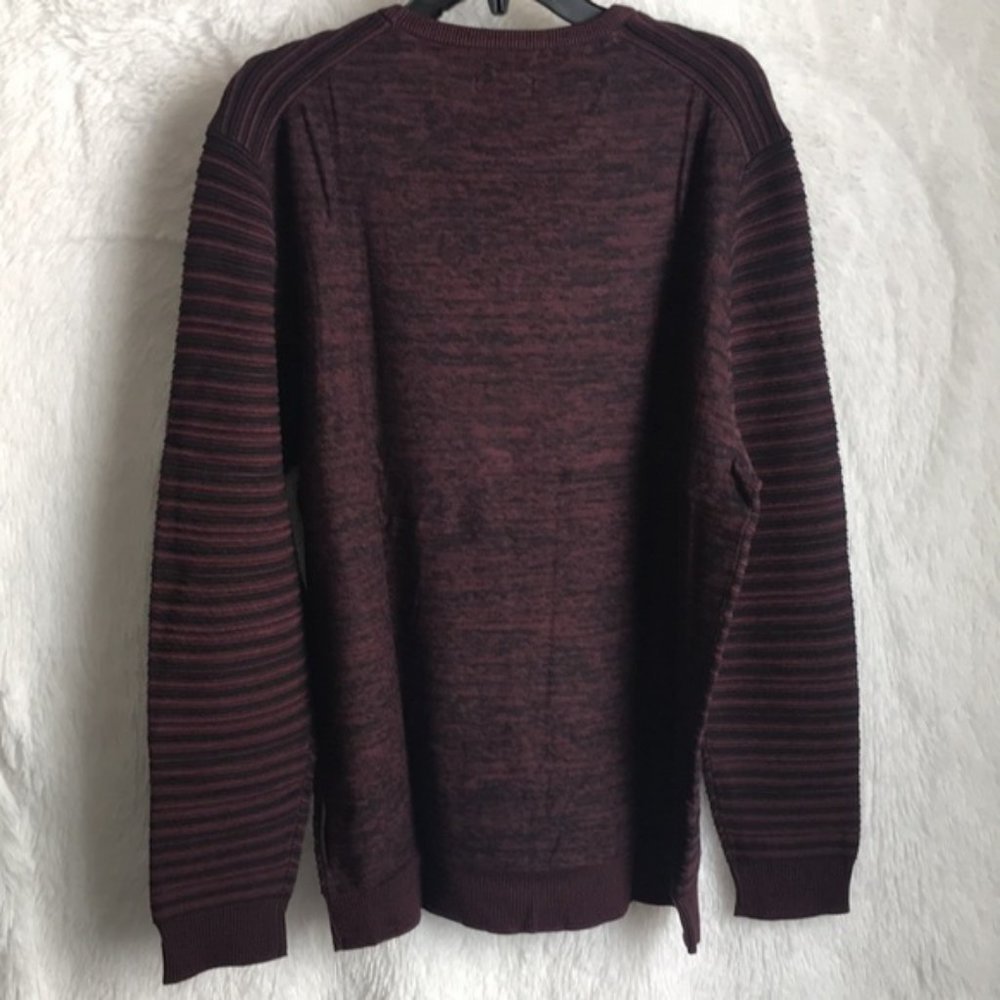 NWT Macy's Alfani Men's Sweater Port Red  Ottoman Textured Crewneck - Picture 10 of 14
